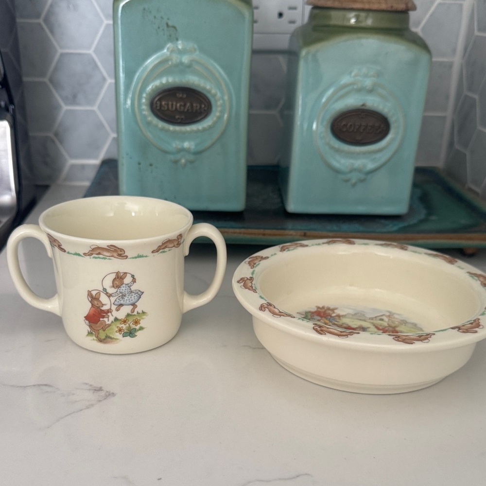 Royal Doulton Bunnykins Children’s Set, Bowl and Cup